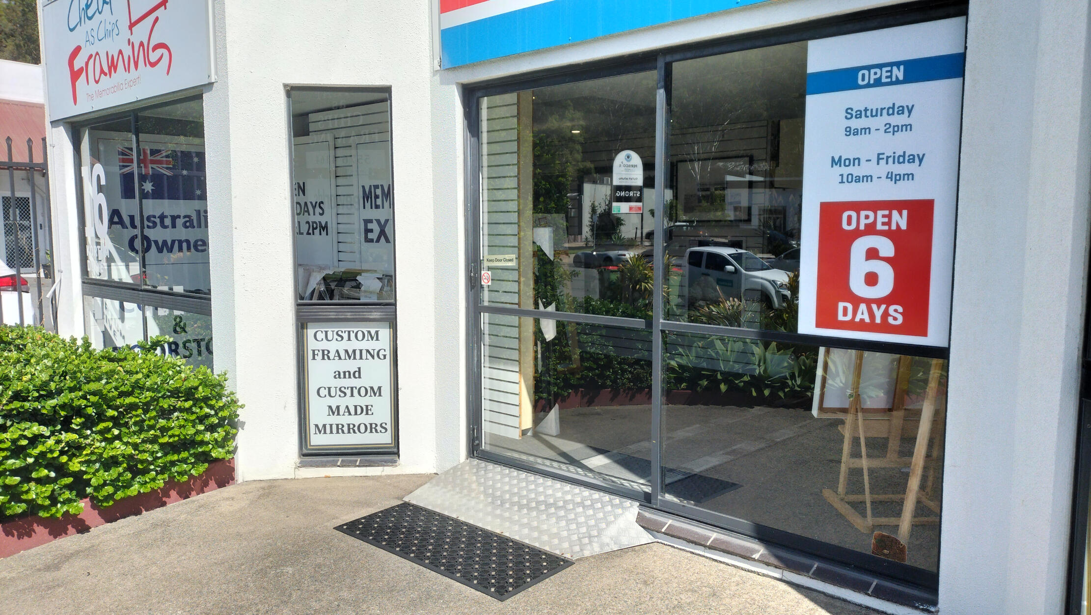 Windows at a warehouse in Burleigh