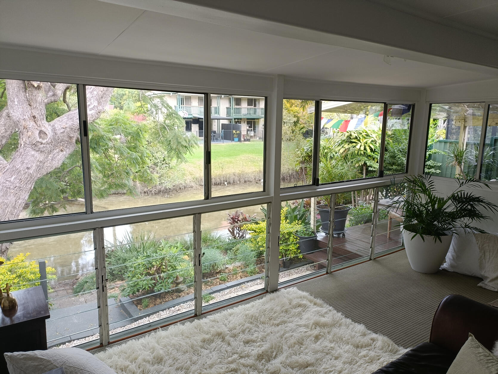 Windows at a house in Burleigh
